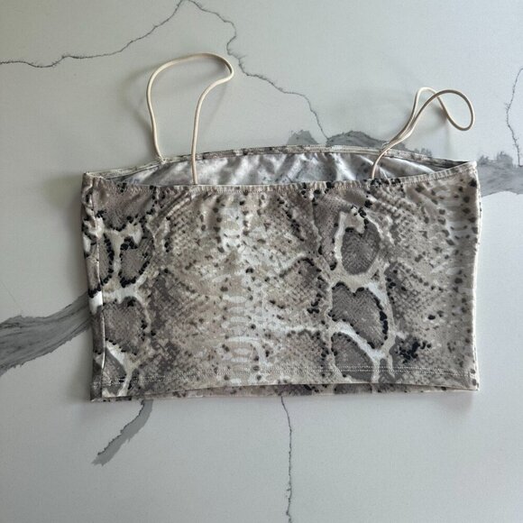 FASHION NOVA | Snake Print Crop Top | Beige Neutral | Size Small - Picture 11 of 16